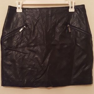 Quilted Leather Skirt